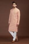 Buy_Kasbah_Pink Georgette Embroidered Chikankari Sequin Work And Kurta Set _at_Aza_Fashions