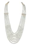 Buy_Riana Jewellery_White Pearl Multi-layered Mala _at_Aza_Fashions