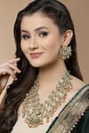 Shop_Dugran By Dugristyle_Multi Color Pearls, Stones Kundan Embellished Layered Necklace Set _at_Aza_Fashions