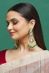 Buy_Our Purple Studio_Gold Plated Metallic Thread, Beads Kundan Embellished Dangler Earrings _at_Aza_Fashions