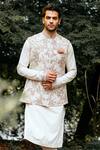 Buy_Anushree Reddy_White Embroidered Bundi And Kurta Set _at_Aza_Fashions