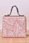 Buy_Soniya G_Pink Pearls, Sequins Embellished Rectangle Shaped Clutch_at_Aza_Fashions