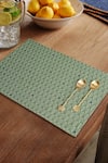 Buy_Consciousco_Green Cotton Duck Safari Leaf Midnight Place Mats - Set Of 4_at_Aza_Fashions