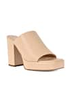 Buy_Vanilla Moon_Beige Plain Faith Platform Mules _at_Aza_Fashions