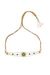 Buy_MAISARA JEWELRY_Gold Plated Pearl Embellished Floral Choker Necklace_at_Aza_Fashions
