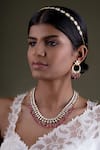 Buy_Osvag India_Gold Plated Diamonds, Beads Drop Embellished Necklace Set _at_Aza_Fashions