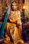 Buy_Studio Malang_Gold Tissue Zari Hand Embroidered Saree_at_Aza_Fashions