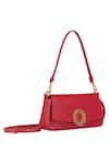 Buy_Aranyani_Red Embellished Quartz Gemstone Shoulder Bag_at_Aza_Fashions