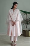 Buy_Shorshe Clothing_Pink Organza Hand Block Printed Stole _at_Aza_Fashions