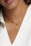 Buy_Mnsh_Gold Plated Libra Zodiac Charm Long Pendant Necklace_at_Aza_Fashions