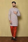 Buy_Samyukta Singhania_Multi Color Viscose Chikankari Printed And Embroidered Vintage & Kurta _at_Aza_Fashions