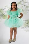 Buy_Lil Angels_Green Embellished Dress _at_Aza_Fashions