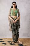 Buy_Soup by Sougat Paul_Multi Color Chiffon Printed And Embroidered Paisley Ikaya Draped Skirt & Top Set _at_Aza_Fashions