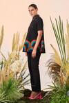 Buy_Shahin Mannan_Black Denim Narrow Fit Pant  _at_Aza_Fashions