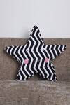 Buy_My Gift Booth_Black Cotton Zig Zag Star Shape Cushion_at_Aza_Fashions