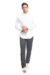 Buy_Rohit Gandhi + Rahul Khanna_White Cotton Pintucked Shirt _at_Aza_Fashions