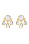 Buy_ISHARYA_Gold Plated Mirrors Seher Statement Studs _at_Aza_Fashions