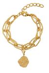Buy_Mnsh_Gold Plated Sagittarius Zodiac Charm Bracelet_at_Aza_Fashions