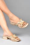 Kaltheos_Gold Embellished Luna Strappy Block Heel Sandals _Online_at_Aza_Fashions