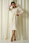 Buy Sakshi Khetterpal Ivory Chanderi Beads, Pearls Collared Sleeve Embroidered Shirt Dress at Aza Fashions Buy_Sakshi Khetterpal_Ivory Chanderi Beads, Pearls Collared Sleeve Embroidered Shirt Dress _at_Aza_Fashions