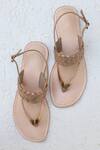 Buy_Sandalwali_Pink Leather Ellie Metallic Split Toe Sandals_at_Aza_Fashions