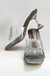 Buy_The Alter_Grey Rhinestones Estella Transparent Strap Embellished Pyramid Heels_at_Aza_Fashions