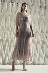 Buy_Rohit Gandhi + Rahul Khanna_Beige Cupola Embellished Cape _at_Aza_Fashions