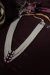 Buy_Ruby Raang_White Beads Colorblock Layered Necklace _at_Aza_Fashions