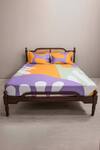 Buy_Kyoona_Purple 100% Cotton Printed The Matisse Meets Memphis Bedsheet Set_at_Aza_Fashions