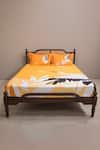 Buy_Kyoona_Yellow 100% Cotton Printed The Bird Storks Journey Bedsheet Set _at_Aza_Fashions