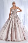 Buy_Dolly J_Ivory Organza Embroidered Sweetheart Neck Hannah Metallic Gown  _at_Aza_Fashions