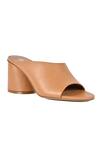 Buy_Vanilla Moon_Brown Evie Asymmetric Strap Leather Mules_at_Aza_Fashions