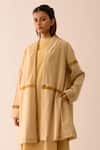 Buy JAYATI GOENKA Beige Upcycled Cotton Open Overlay Jacket at Aza Fashions Buy_JAYATI GOENKA_Beige Upcycled Cotton Open Overlay Jacket _at_Aza_Fashions