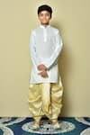 Buy_Arihant Rai Sinha_White Cotton Patterned Kurta And Dhoti Set _at_Aza_Fashions