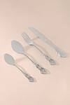 Buy_Table Manners_Silver Stainless Steel Engraved Cutlery Set_at_Aza_Fashions