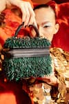 Buy_Aanchal Sayal_Green Glass Pipes Ash Embroidered Bag_at_Aza_Fashions
