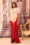 Buy_Gauri Dhawan_Pink Diamond Satin Round Asymmetric Triangle Tunic _at_Aza_Fashions