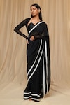 Buy_Masaba_Black Printed Chaand Taara Sportee Saree_at_Aza_Fashions