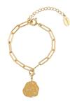 Buy_Mnsh_Gold Plated Taurus Carved Charm Bracelet_at_Aza_Fashions