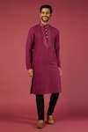 Buy_Krishna Mehta_Magenta Pst Printed Geometric Pattern Kurta Set _at_Aza_Fashions