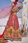 Buy_The Royaleum_Multi Color Silk, Crepe Sequins, Embroidery, Embellished Bridal Lehenga Set _at_Aza_Fashions