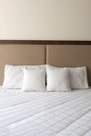 Buy_H2H_White Linen Diamond Pattern Bedcover Set_at_Aza_Fashions