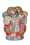 Buy_Crystal Craft_Silver Crystal Ganesha Studded Clutch_at_Aza_Fashions