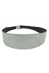 Buy_TROV_Silver Vera Leather Shimmer Belt _at_Aza_Fashions