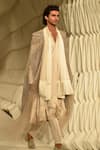 Buy_Rohit Gandhi + Rahul Khanna_Beige Fringed Hem Stole _at_Aza_Fashions