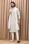 Buy_Ankit V Kapoor_Ivory Cotton And Silk Digital Print Animal Amaani Floral & Kurta Set _at_Aza_Fashions