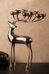 Buy_S.G. Home_Silver Metal Reindeer Candle Holder _at_Aza_Fashions