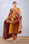 Buy_Torani_Yellow Velvet And Crepe Print & Aftaabi Malika Doshala  _at_Aza_Fashions
