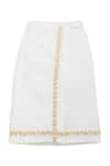 Buy_Tiber Taber_White 100% Cotton Fish Pre-stitched Mundu Dhoti _at_Aza_Fashions