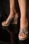 Buy_Miraki_Multi Color Chains Metallic Cross Strap Wedges _at_Aza_Fashions